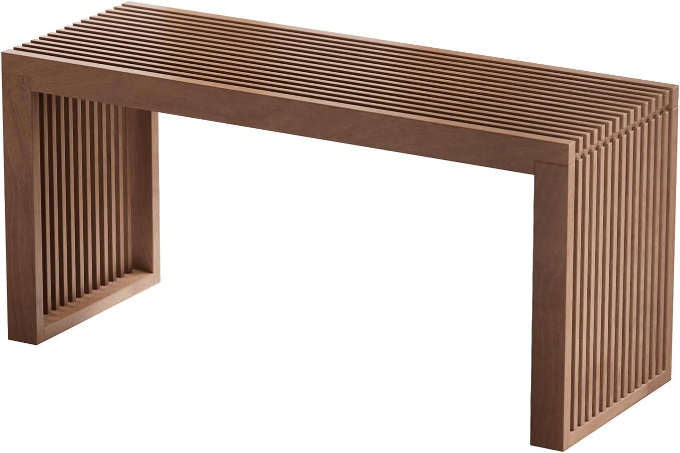 Bamboo Dining Bench, 35 inch Farmhouse Decor Indoor Kitchen Table Bench, Entryway Shoe Rack Bench, Outdoor Bench, Solid Bamboo Benches for Living Room, Hallway, Bedroom, Bathroom